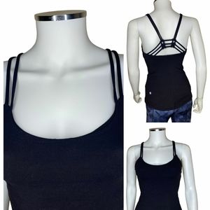 Lululemon Women's Black Cross Back Workout Gym Athletic Tank Top XS